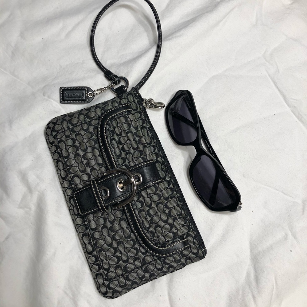 Coach black/gray wristlet (rarely used)